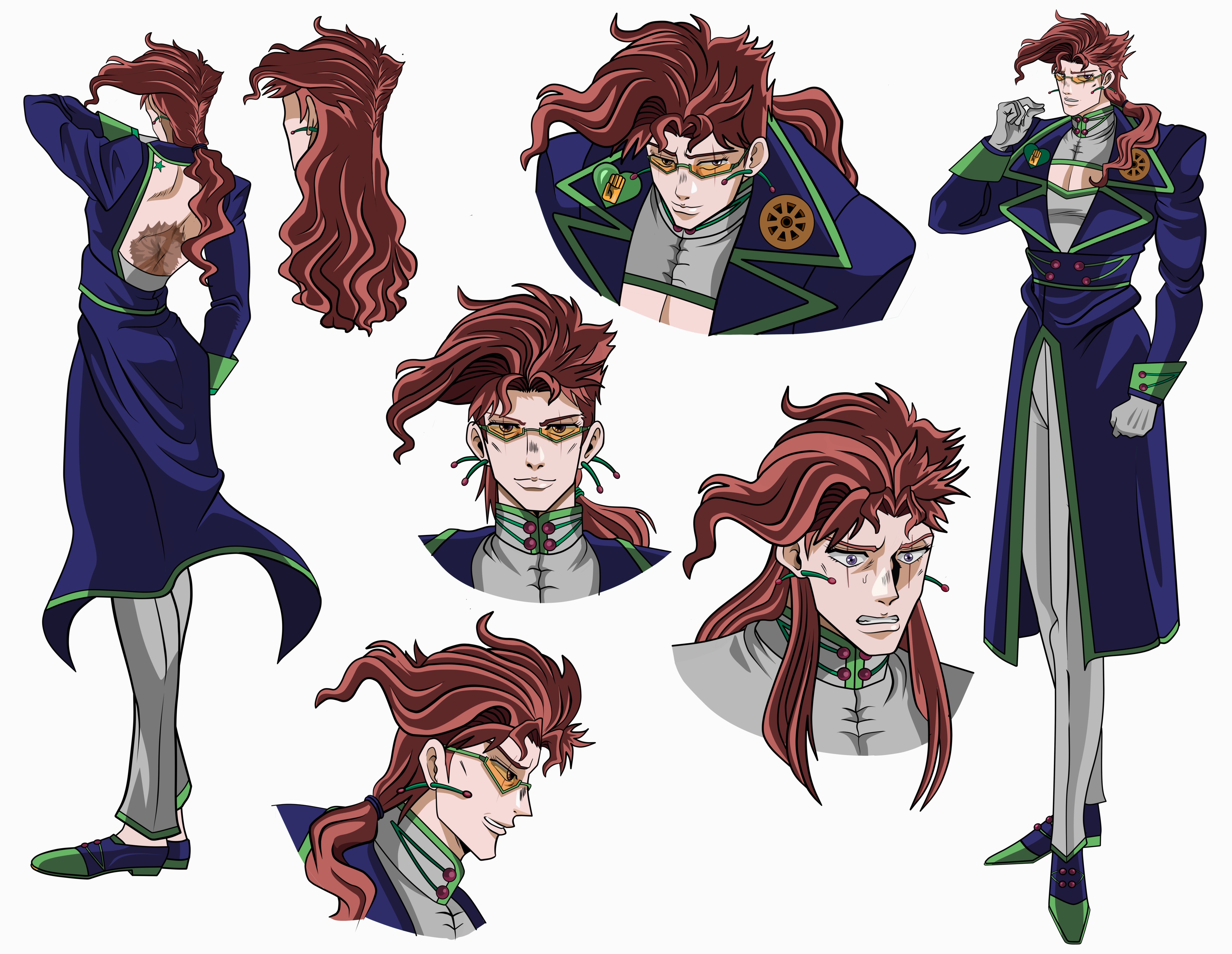 zinni jojo's bizarre adventure kakyouin noriaki character design male